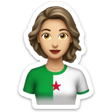 tee shirt de l’ algerie sur une femme sticker