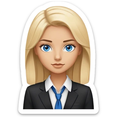 A blond girl blue eyes, Business Outfit, wearing black high heels  sticker