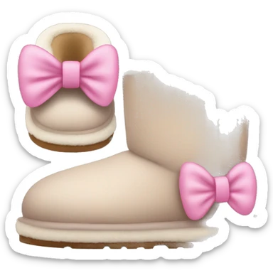Ugg slippers with little pink bows on the back sticker