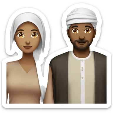 Black and Desi muslim couple opposite races sticker