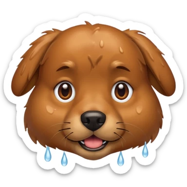 muddy dog face sticker