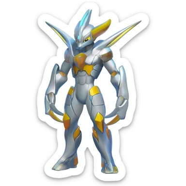 Shiny Cool Futuristic Salandit-Lombax-Sergal-Cyclizar-Genesect-Pokémon, full body sticker