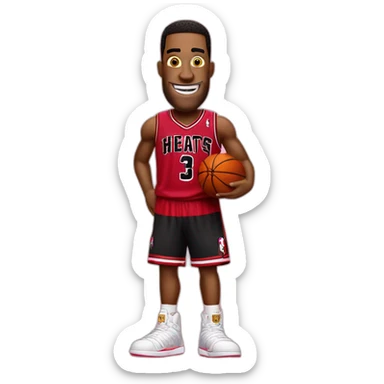 spongebob wearing red miami heat jersey holding basketball sticker