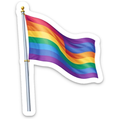 The gay flag on a flag pole sticker