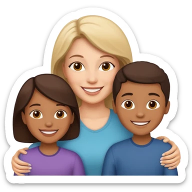 mom and kids sticker