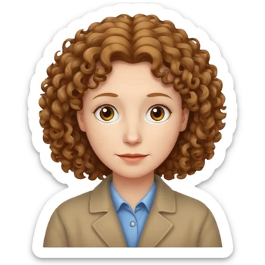 really long hair light brown curly pale skin middle age but really long hair sticker