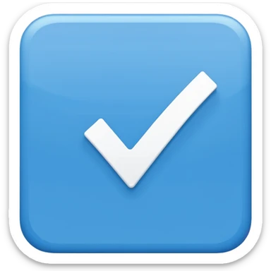 I want a blue square flipped 45 degrees and a white ✔️ sticker