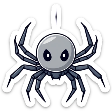 completely gray spider, pure gray spider with eight legs sticker