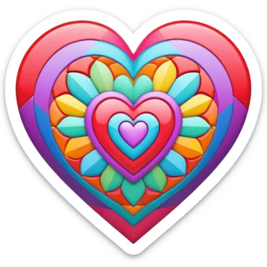 kaleidoscope heart sticker
