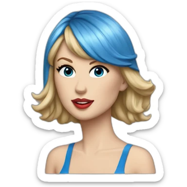 Taylor swift whit a blue bodysuit sticker
