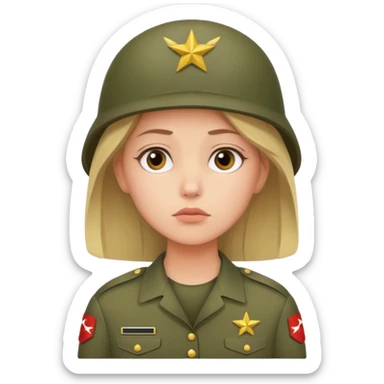 The girl is waiting for her boyfriend from the army and thinks about him sticker