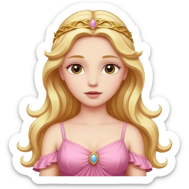 Venus, Love Goddess from Rome Mythology with long golden blonde hair, pink outfit sticker