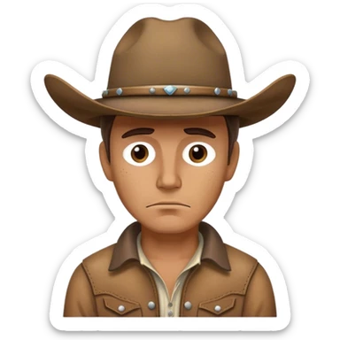 Sad cowboy sticker