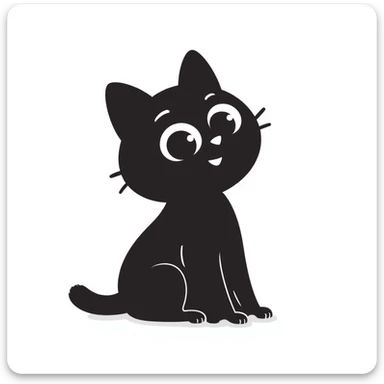 simple cat drawing sticker