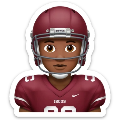 college football player Maroon color sticker