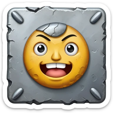 small, fat wall nail that looks hammered with an expressive face sticker