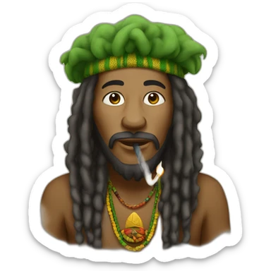 rastafari who is smoking sticker