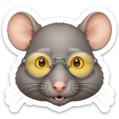 Ratón con lentes amarillos sticker