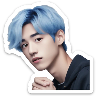 Txt Soobin with blue hour blue hair sticker