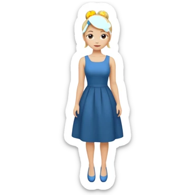  Dominatrix blonde hair in bun full body sticker