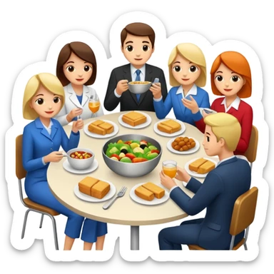 group of colleagues having lunch together sticker