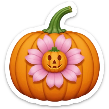 pastel pink orange halloween  flower pumpkin choker sticker