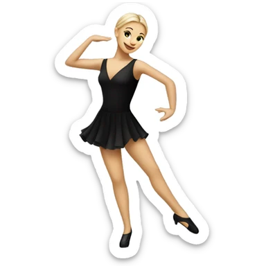 caucasian woman jazz dancer black attire sticker