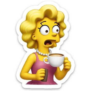 Lisa Simpson tomando café  sticker