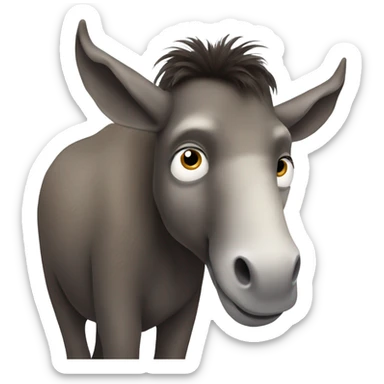 Mammoth Jackstock donkey with dark brown hair sticker