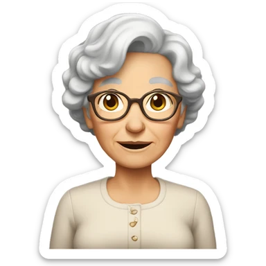 Granny with brown hair family sticker