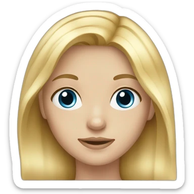 blonde girl with long hair and darker blue eyes sticker