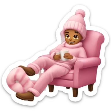 Cozy pink Christmas  sticker