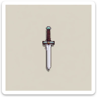 Minecraft style sword, light beige tone, pixel art sticker