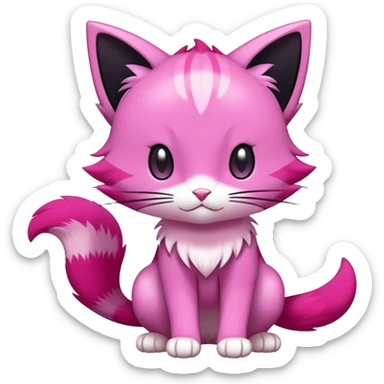 Shiny Exotic Purrloin-Skitty-Pokémon-Fakémon-hybrid-creature (full body) sticker