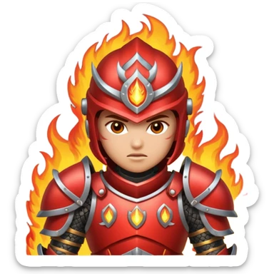 fire armored warrior sticker
