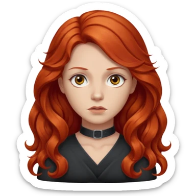 Preta, do cabelo grande ondulado, vermelho, cara de Seria, croped sticker