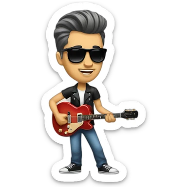 guitarrista de rockabilly sticker