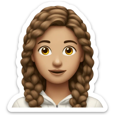 ski girl brown hair sticker