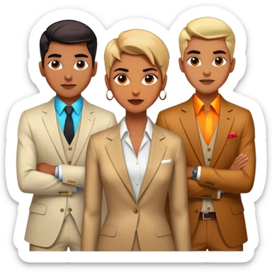 Cinematic Realistic BTS Portrait Emoji, depicted as a dynamic energetic portrayal of the global K-pop group with stylish modern attire and vibrant expressions, rendered with rich textures and bold contemporary lighting that captures their youthful charisma. sticker