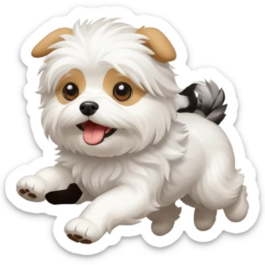 Maltese dog escaping sticker