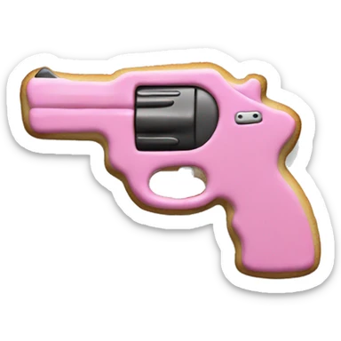 Pink gun cookie  sticker