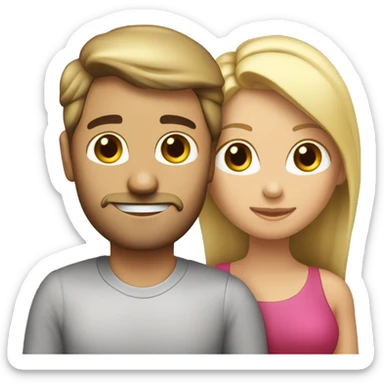 pareja de enamorado juntos, "mujer chuca rubia" hombre moreno con  cabello liso con peinado hacia los lados sticker