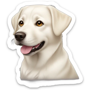 White Labrador x Japanese Spitz face sticker