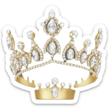 diamond crystal tiara gold dainty sticker