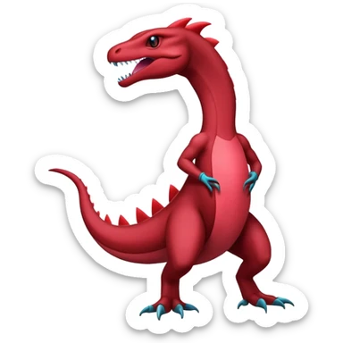 Badass black and red salamence-salazzle-hybrid, full body sticker