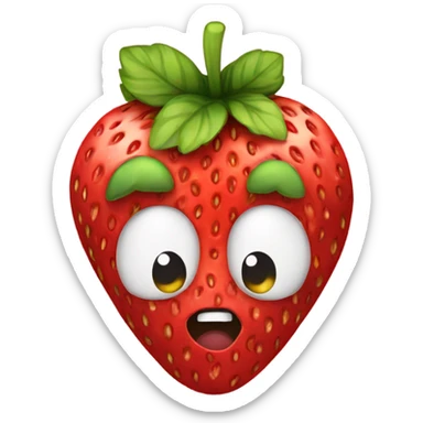 Strawberries with a bow  sticker