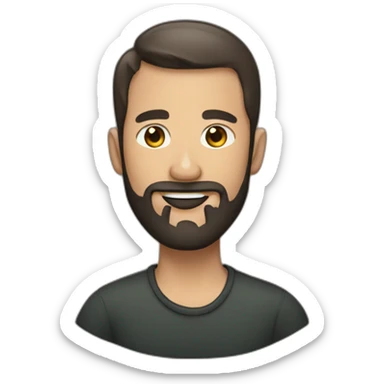 Beard man with short hair and dark yeas sticker