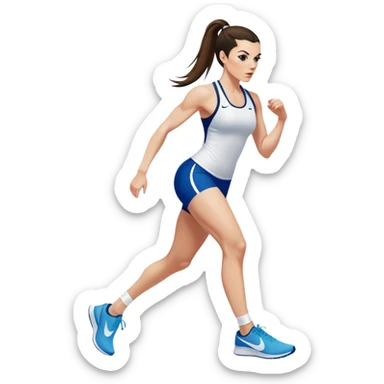 Melanie chisholm with a high ponytail wearing tight fitting athletic attire and Nike shoes sticker