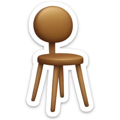 A chair with arms and legs and hairs and a face sticker