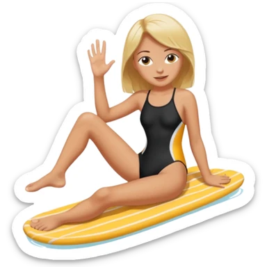 Draw a girl in a swimsuit who shows her foot sticker